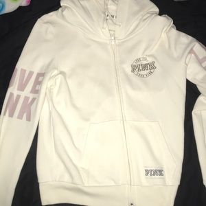 pink zip up hoodie